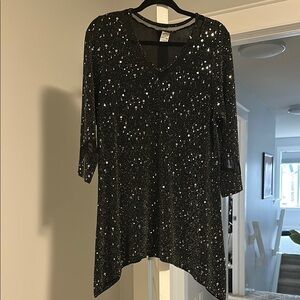 J.O.A. Black Sequin Top